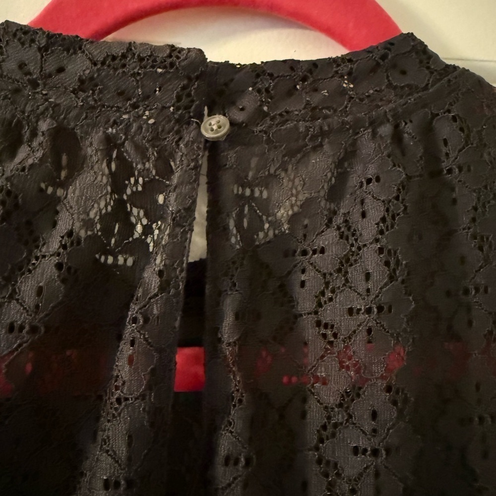 Loft | Grey Lace Long Sleeved Blouse | Size S - Picture 5 of 8